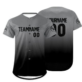 Custom Gray Black Baseball Jersey Personalized Gradient Team Uniforms Shirt with Name Number