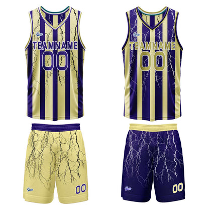 Custom Yellow Blue Reversible Basketball Suit for Adults and Kids Personalized Jersey