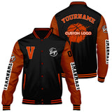 Custom Black Dull Orange Varsity Jackets for Men Women Youth Personalized Letterman Jackets