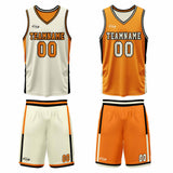 Custom Cream Orange Reversible Basketball Suit for Adults and Kids Personalized Jersey