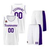 Custom White-Purple Basketball Jersey for Men Women Adult Youth Stitched Name Number Logo