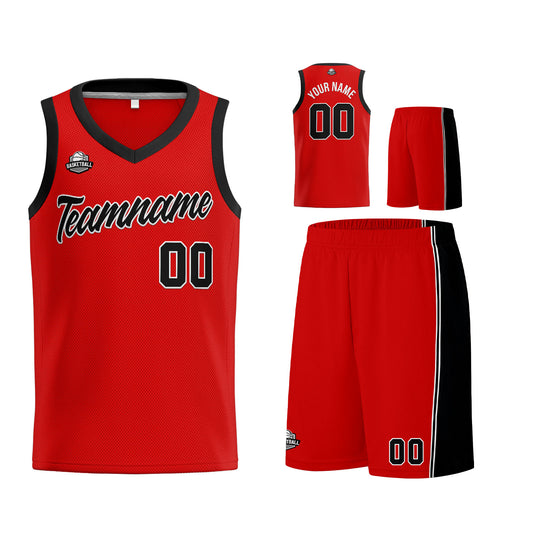 Custom Red Black Basketball Jersey for Men Women Adult Youth Stitched Name Number Logo