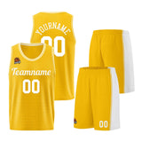 Custom Yellow White Basketball Jersey for Men Women Adult Youth Stitched Name Number Logo