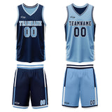 Custom Navy Blue Reversible Basketball Suit for Adults and Kids Personalized Jersey