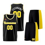 Custom Black-Yellow Basketball Jersey for Men Women Adult Youth Stitched Name Number Logo