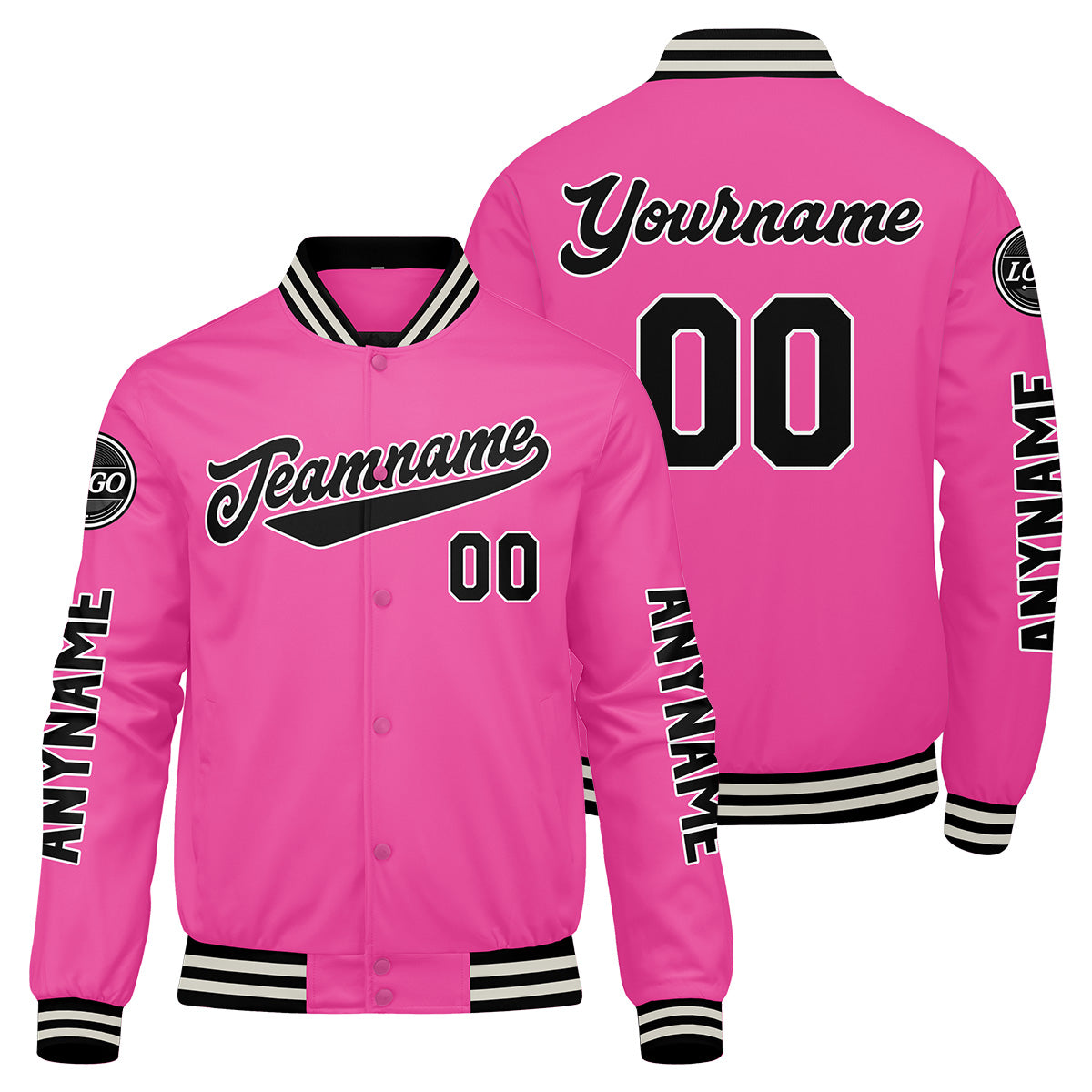 Custom Pink Varsity Jackets for Men Women Youth Personalized Letterman Jackets