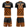 Custom Black Orange Uniform Jersey Kids Adults Personalized Set Jersey Shirt