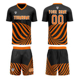 Custom Black Orange Uniform Jersey Kids Adults Personalized Set Jersey Shirt