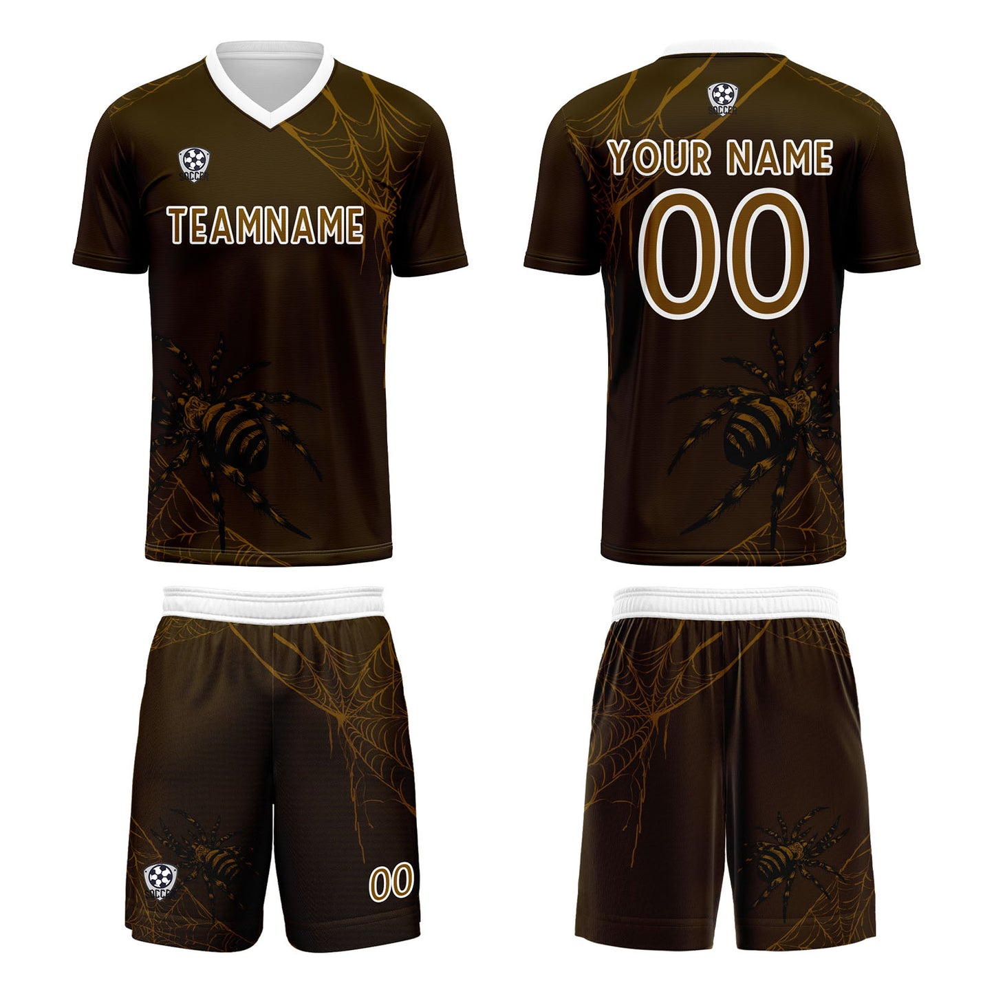 Custom Dark Brown Soccer Uniform Jersey Kids Adults Personalized Set Jersey Shirt
