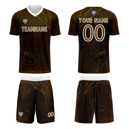 Custom Dark Brown Soccer Uniform Jersey Kids Adults Personalized Set Jersey Shirt