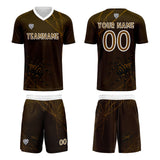 Custom Dark Brown Soccer Uniform Jersey Kids Adults Personalized Set Jersey Shirt