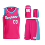 Custom Pink Light Blue Basketball Jersey for Men Women Adult Youth Stitched Name Number Logo
