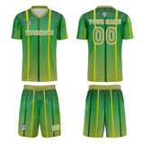 Custom Yellow Green Uniform Jersey Kids Adults Personalized Set Jersey Shirt