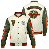 Custom Cream Olive Green Varsity Jackets for Men Women Youth Personalized Letterman Jackets