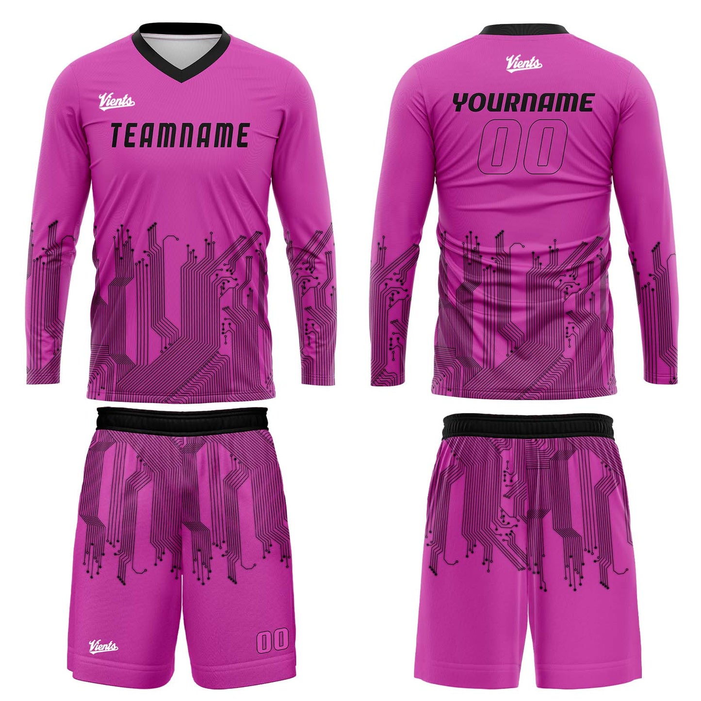 Custom Pink Black Basketball Soccer Football Shooting Long T-Shirt for Adults and Kids