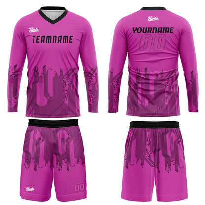 Custom Pink Black Basketball Soccer Football Shooting Long T-Shirt for Adults and Kids