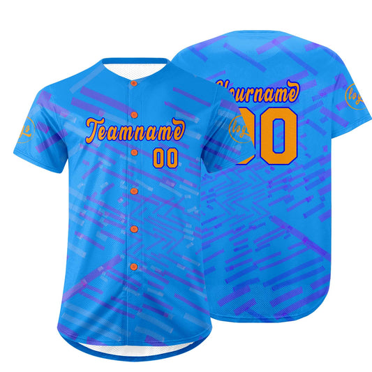 Custom Blue Purple Baseball Jersey Personalized Gradient Team Uniforms Shirt with Name Number