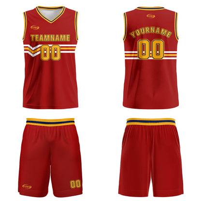 Custom Red Yellow White Blue Basketball Jersey Uniform Suit Printed Your Logo Name Number