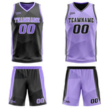 Custom Black Light Purple Reversible Basketball Suit for Adults and Kids Personalized Jersey