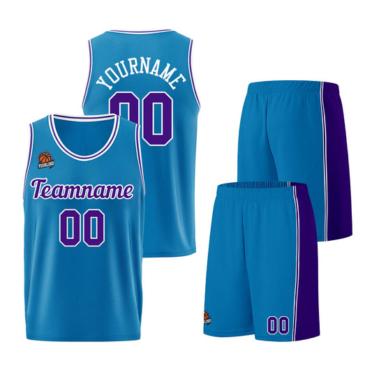 Custom Blue-Purple Basketball Jersey for Men Women Adult Youth Stitched Name Number Logo