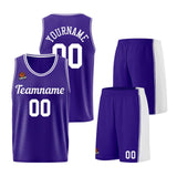 Custom Purple White Basketball Jersey for Men Women Adult Youth Stitched Name Number Logo