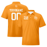 Custom Orange White Football Polo Shirts  Add Your Unique Logo/Name/Number