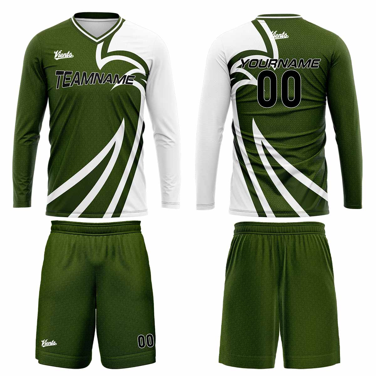 Custom Olive Green Basketball Soccer Football Shooting Long T-Shirt for Adults and Kids