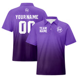Custom Purple Dull Purple Football Gradient Polo Shirts  Add Your Unique Logo/Name/Number