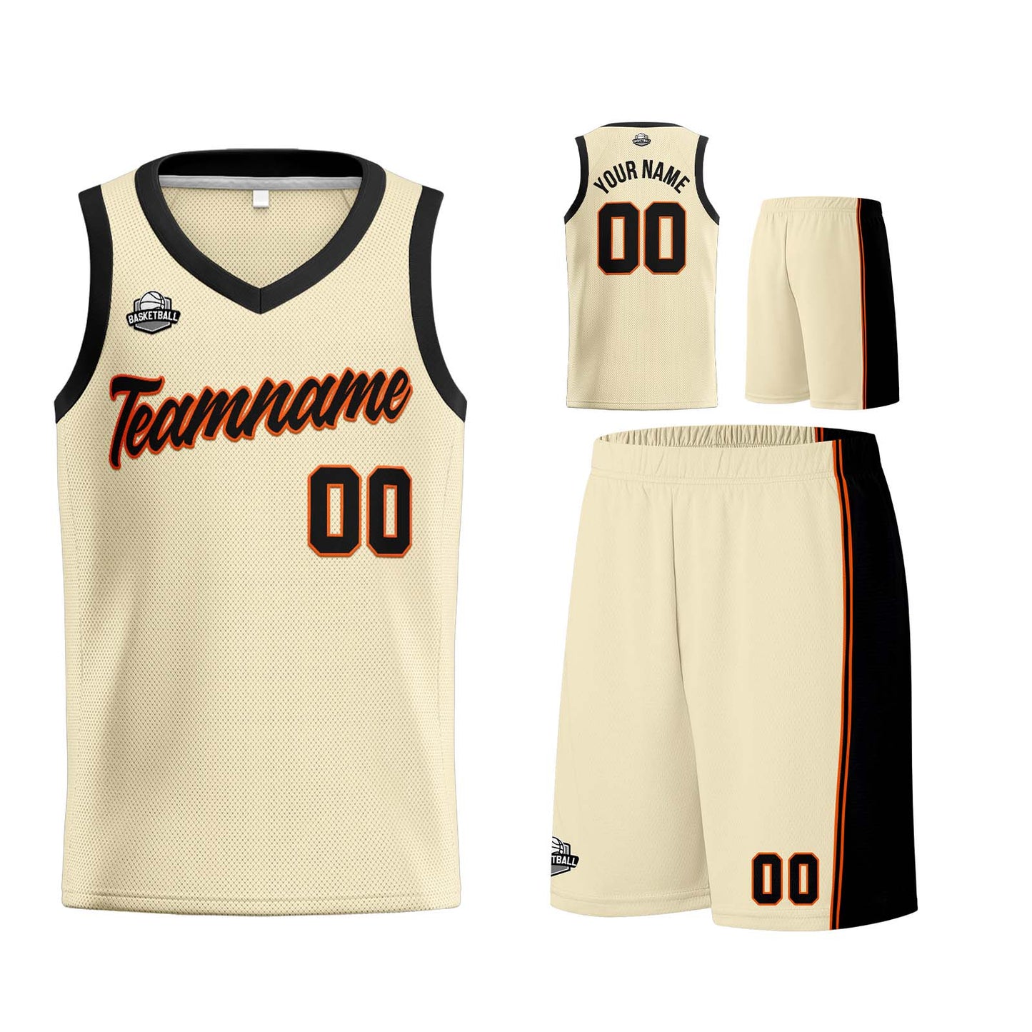 Custom Cream Black Basketball Jersey for Men Women Adult Youth Stitched Name Number Logo