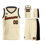 Custom Cream Black Basketball Jersey for Men Women Adult Youth Stitched Name Number Logo