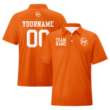 Custom Orange White Football Polo Shirts  Add Your Unique Logo/Name/Number