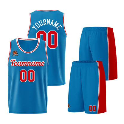 Custom Blue-Red Basketball Jersey for Men Women Adult Youth Stitched Name Number Logo