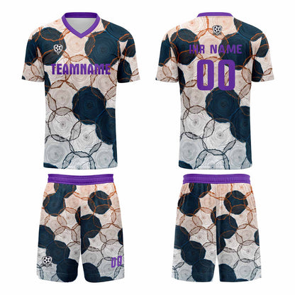 Custom Purple Dark Blue Uniform Jersey Kids Adults Personalized Set Jersey Shirt