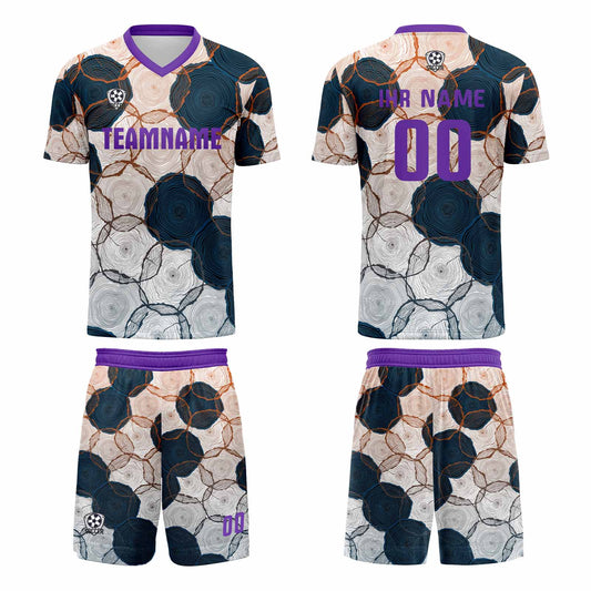 Custom Purple Dark Blue Uniform Jersey Kids Adults Personalized Set Jersey Shirt