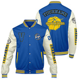 Custom Blue Cream Varsity Jackets for Men Women Youth Personalized Letterman Jackets