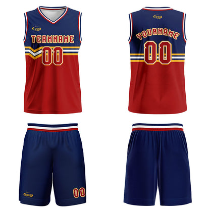 Custom Blue Red Gold White Basketball Jersey Uniform Suit Printed Your Logo Name Number