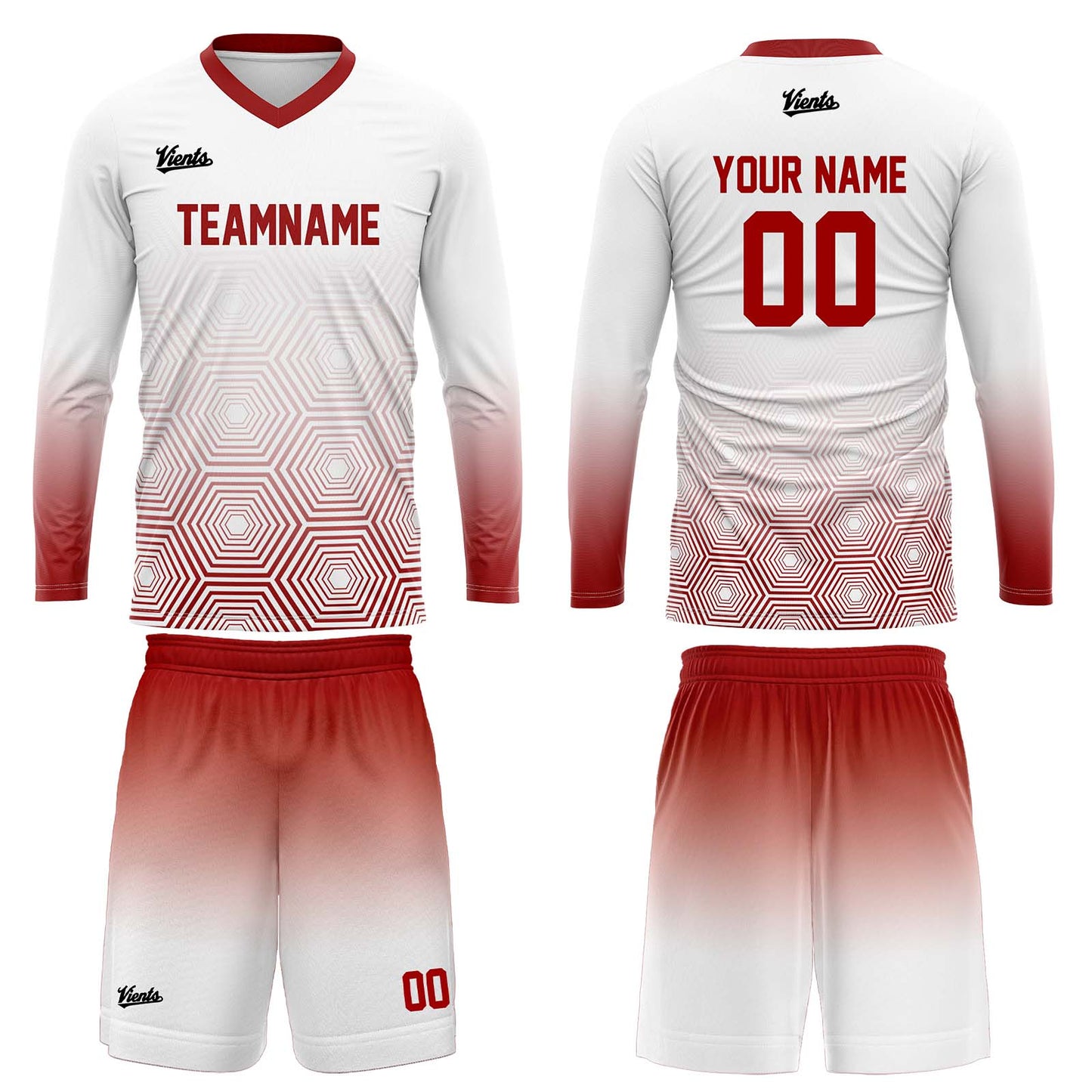 Custom Red White Basketball Soccer Football Shooting Long T-Shirt for Adults and Kids