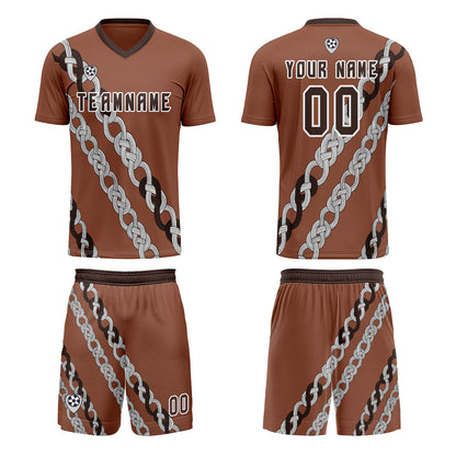 Custom Brown Uniform Jersey Kids Adults Personalized Set Jersey Shirt