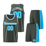 Custom Dark Gray-Light Blue Basketball Jersey for Men Women Adult Youth Stitched Name Number Logo