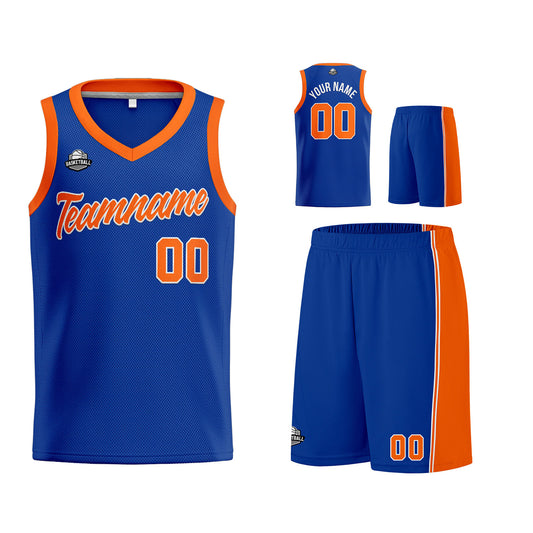 Custom Royal Orange Basketball Jersey for Men Women Adult Youth Stitched Name Number Logo