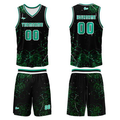 Custom Green Basketball Jersey Uniform Suit Printed Your Logo Name Number