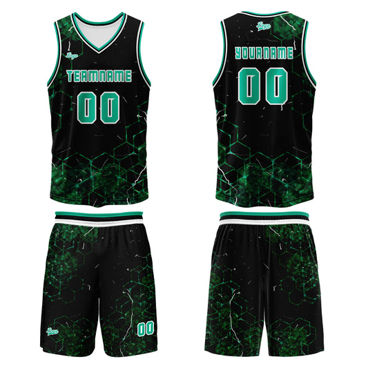 Custom Green Basketball Jersey Uniform Suit Printed Your Logo Name Number