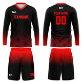Custom Black Red Basketball Soccer Football Shooting Long T-Shirt for Adults and Kids