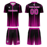 Custom Black Rose Purple Uniform Jersey Kids Adults Personalized Set Jersey Shirt