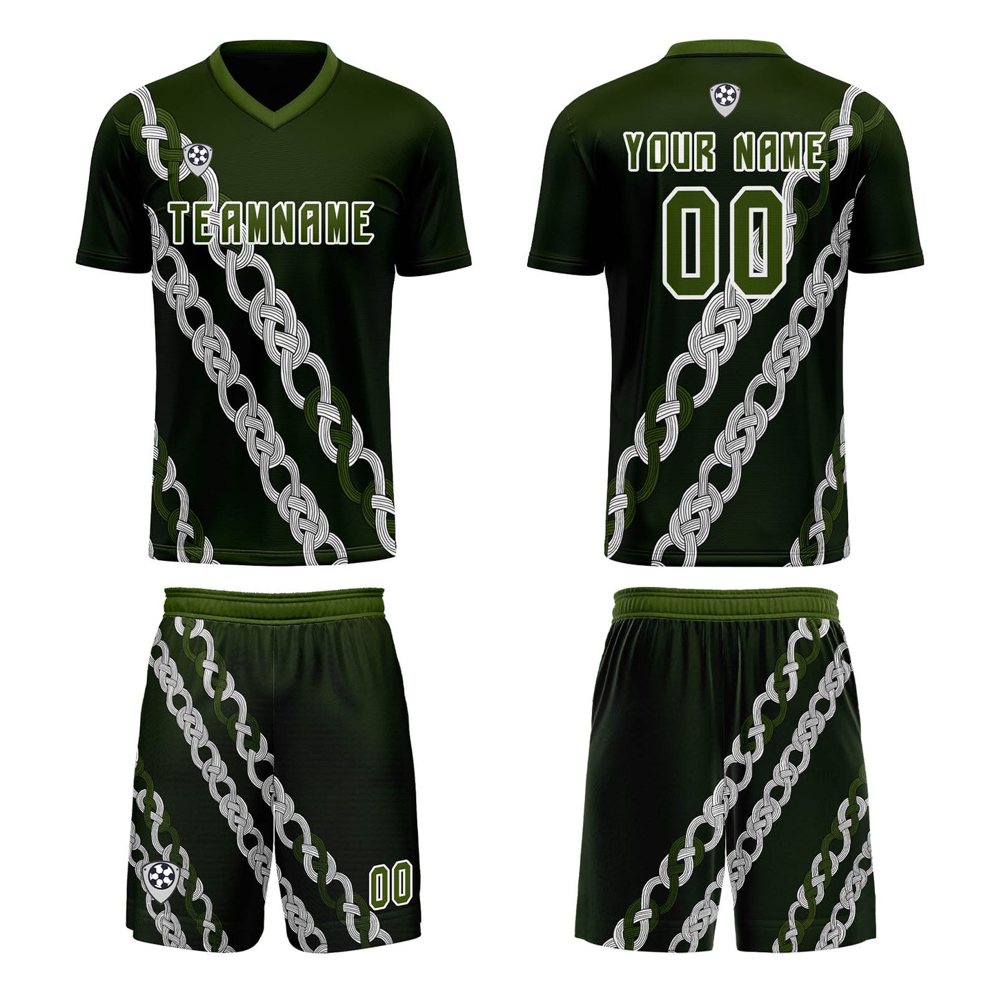 Custom Green Uniform Jersey Kids Adults Personalized Set Jersey Shirt