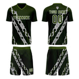 Custom Green Uniform Jersey Kids Adults Personalized Set Jersey Shirt