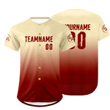 Custom White Red Baseball Jersey Personalized Gradient Team Uniforms Shirt with Name Number