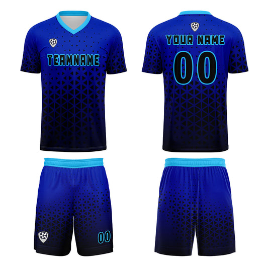 Custom Blue Uniform Jersey Kids Adults Personalized Set Jersey Shirt