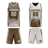 Custom Dull Brown Grey Reversible Basketball Suit for Adults and Kids Personalized Jersey