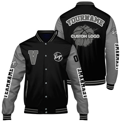 Custom Black Dull Grey Varsity Jackets for Men Women Youth Personalized Letterman Jackets